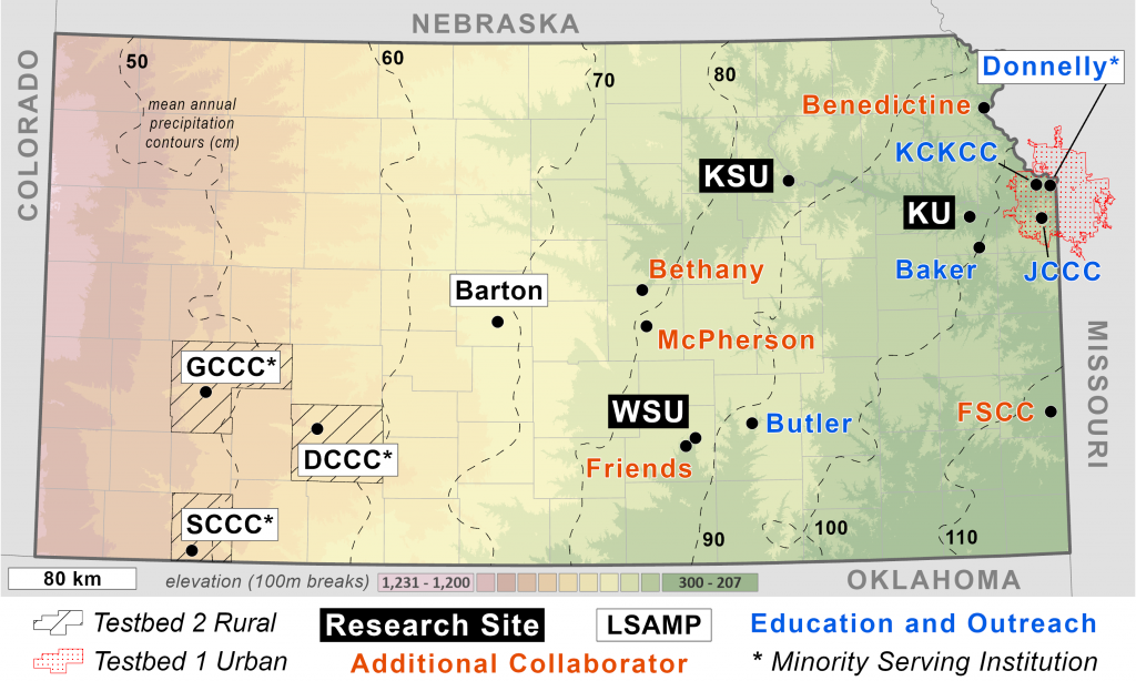 Kansas map with partners indicated throughout state