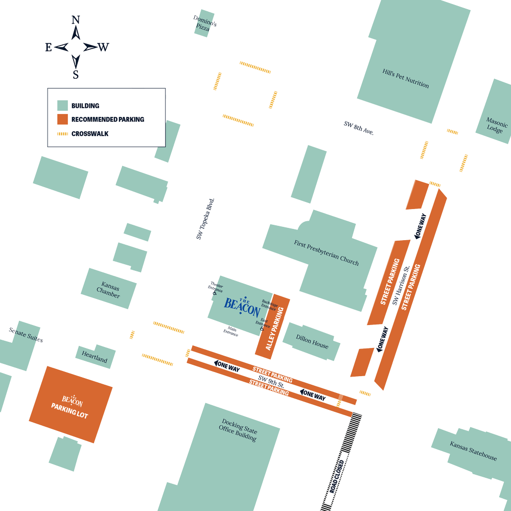 map of the Beacon in downtown Topeka